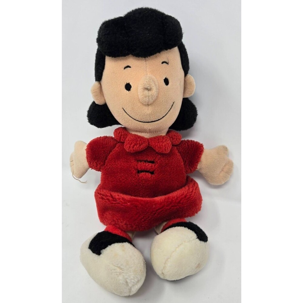 Cedar Fair Peanuts Lucy Van Pelt 12 inch Plush Doll 2009 Red Dress Collectible